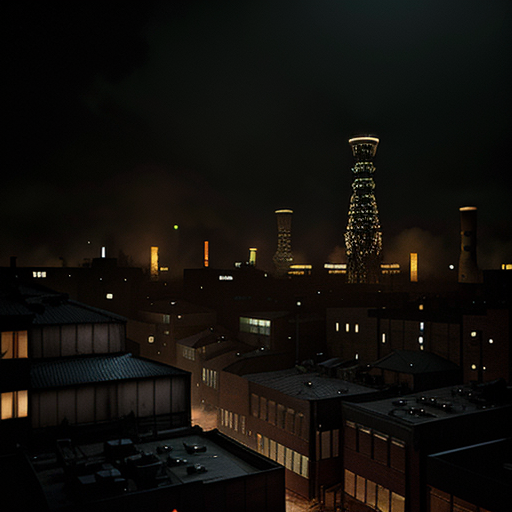 Dense, glowing networks of data points rising from a gritty industrial cityscape.